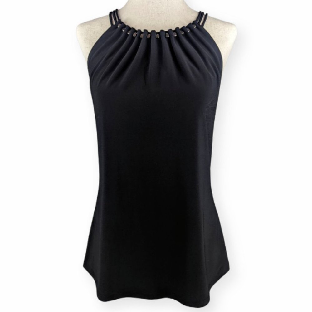 White House Black Market Triple String Halter With Metal Detail